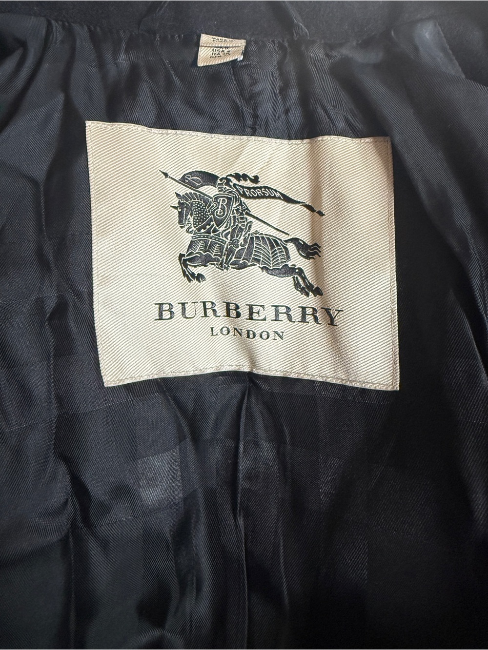 Burberry Black Double-Breasted Wool Trench Coat with Belt - Picture 6 of 11